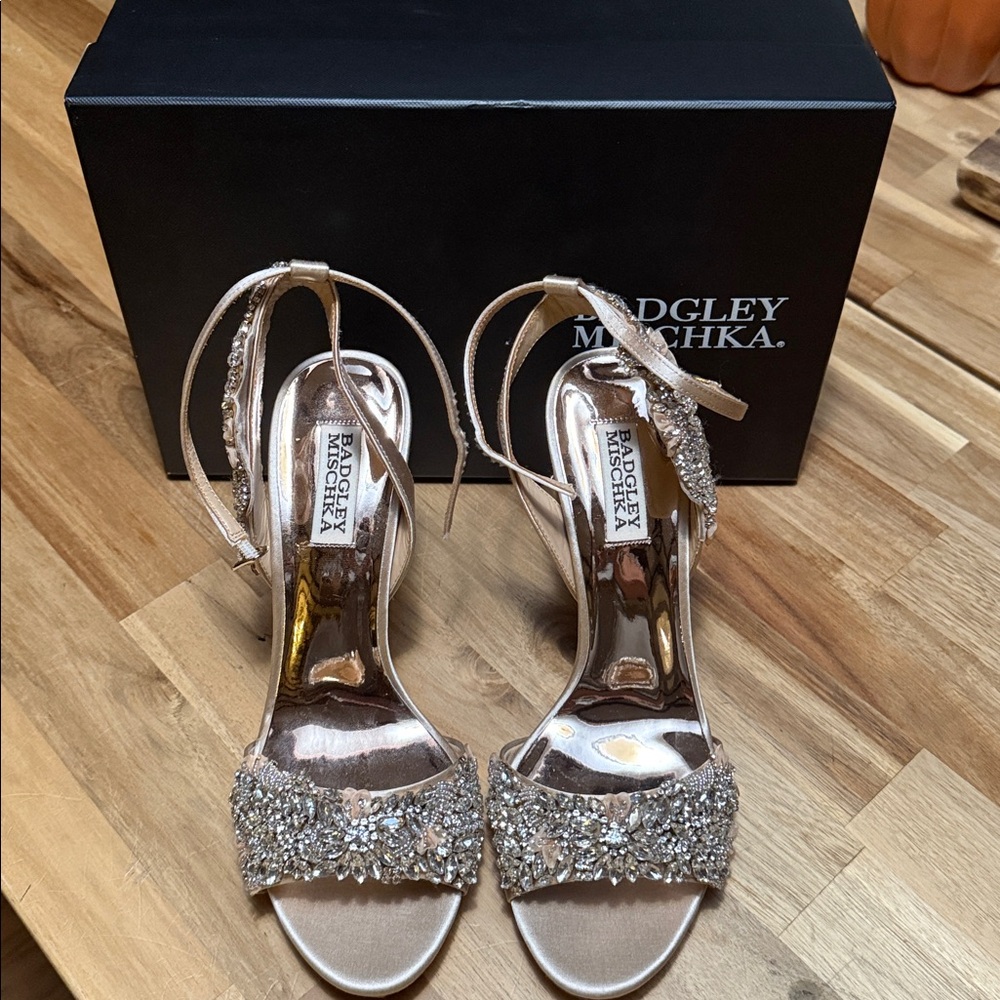 Badgley Mischka Crystal Embellished Libby heels  size 8.5